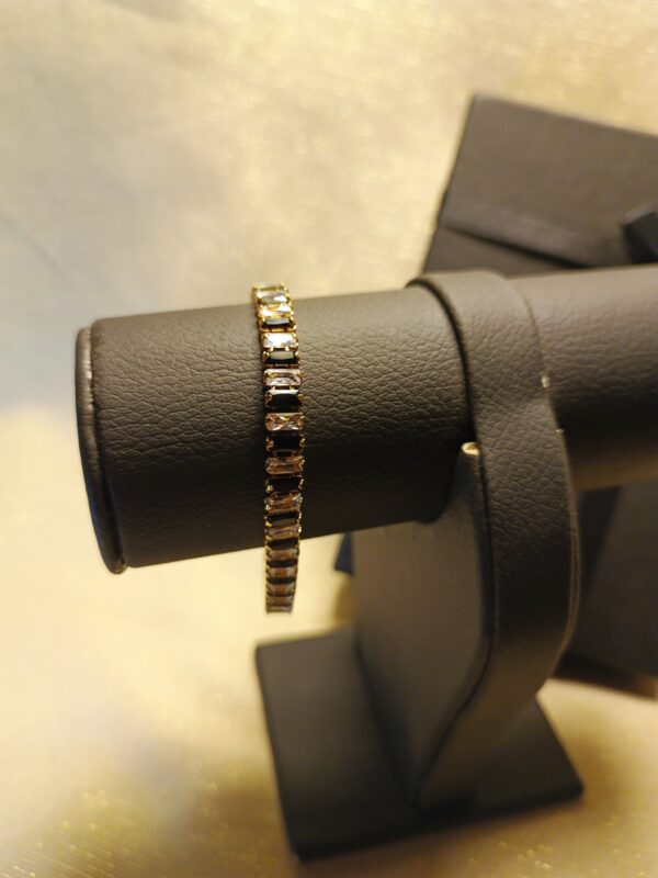 Black n White Glow Baguette Bracelet - Image 2