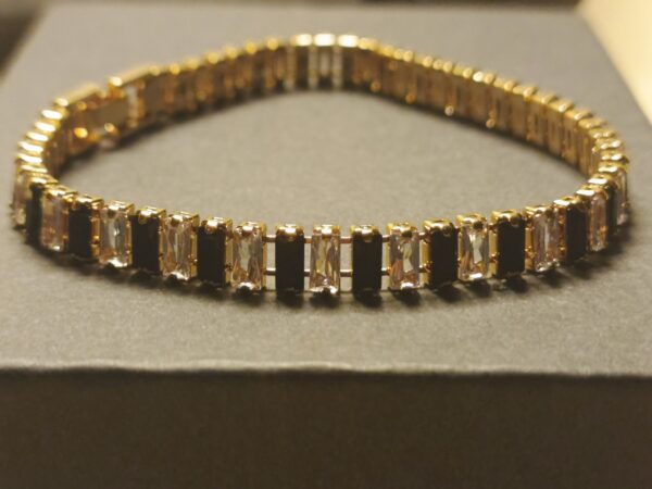 Black n White Glow Baguette Bracelet