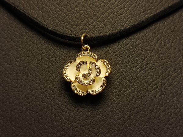 Flower Pendant Neck Fit with Black Dori - Image 2