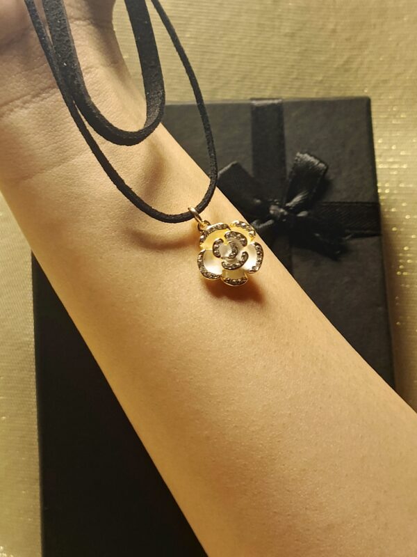 Flower Pendant Neck Fit with Black Dori - Image 3