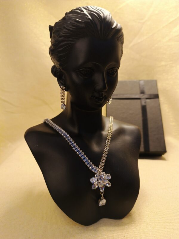 Crystal Elegance Silver Necklace & Earring Set