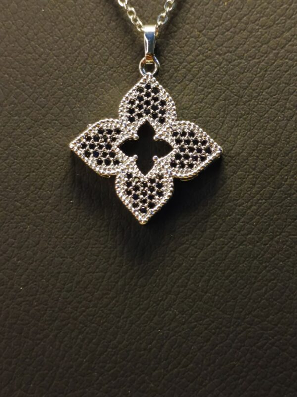 Silver Clover Necklace & Earring Set - Image 6
