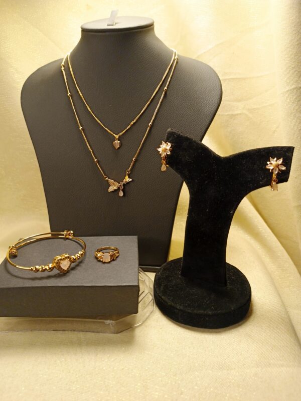 Golden Double Chain Jewelry Set