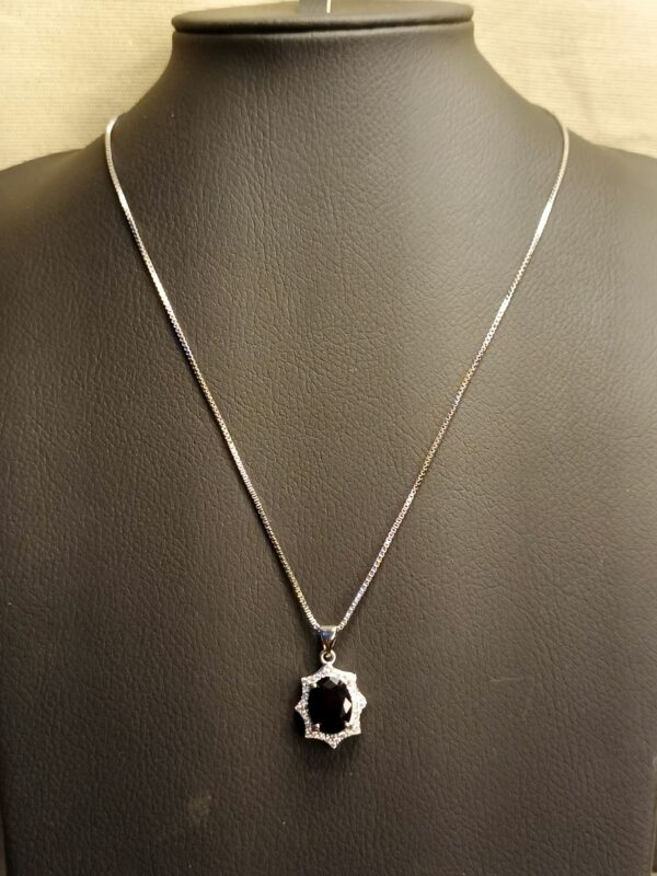 Oval Gemstone Pendant Set - Image 3