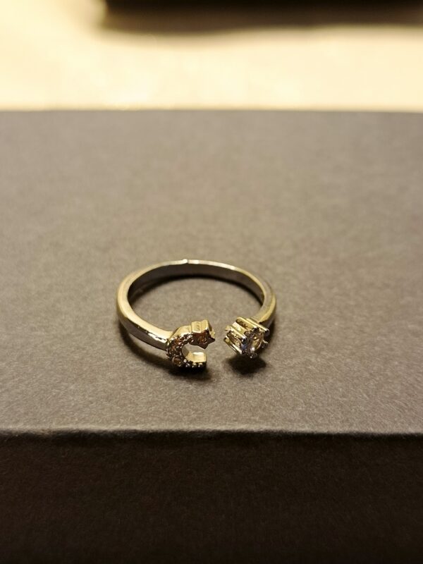 Silver Twin Spark Open Ring