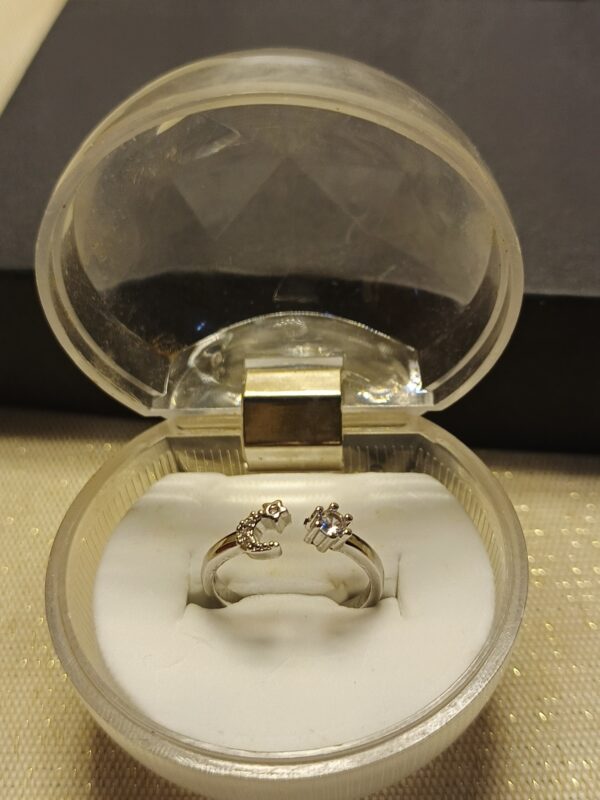 Silver Twin Spark Open Ring - Image 2