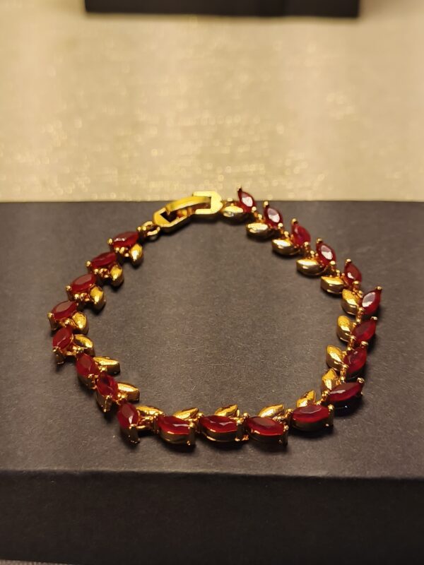Royal Ruby Leaf Bracelet