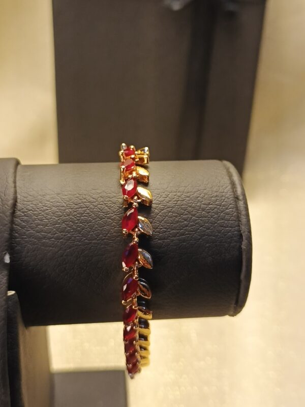Royal Ruby Leaf Bracelet - Image 2