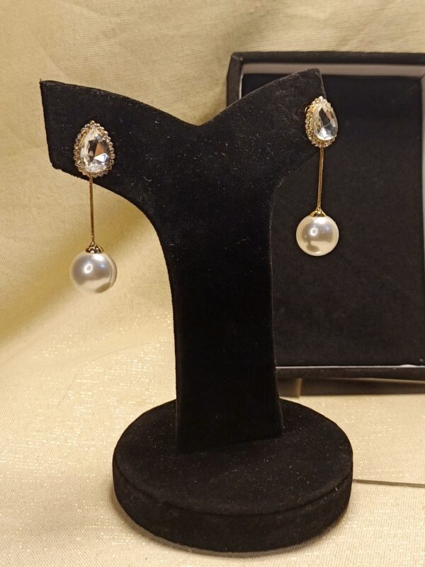 Teardrop & Pearl Dangle Earrings