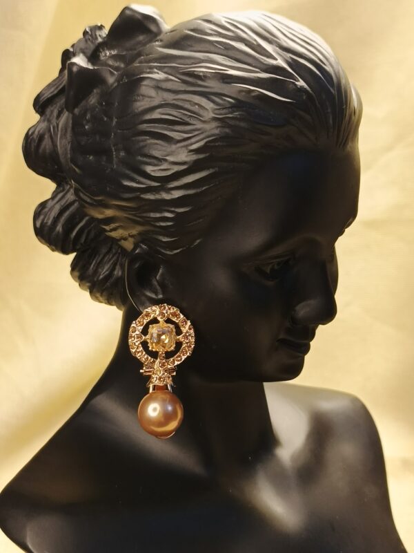 Elegant Crystal & Pearl Double-Sided Earrings - Image 10