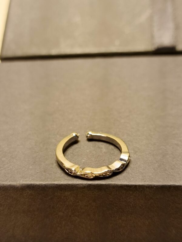Silver Wave Elegance Open Ring