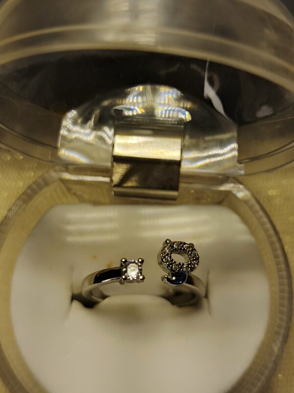 Silver Sparkling Cat Open Ring - Image 2