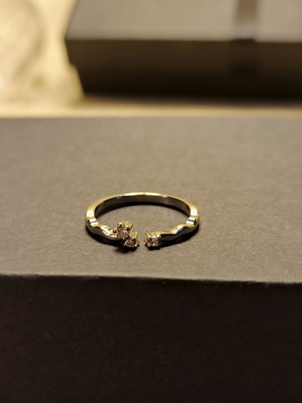 Twist Dual Stone Open Ring